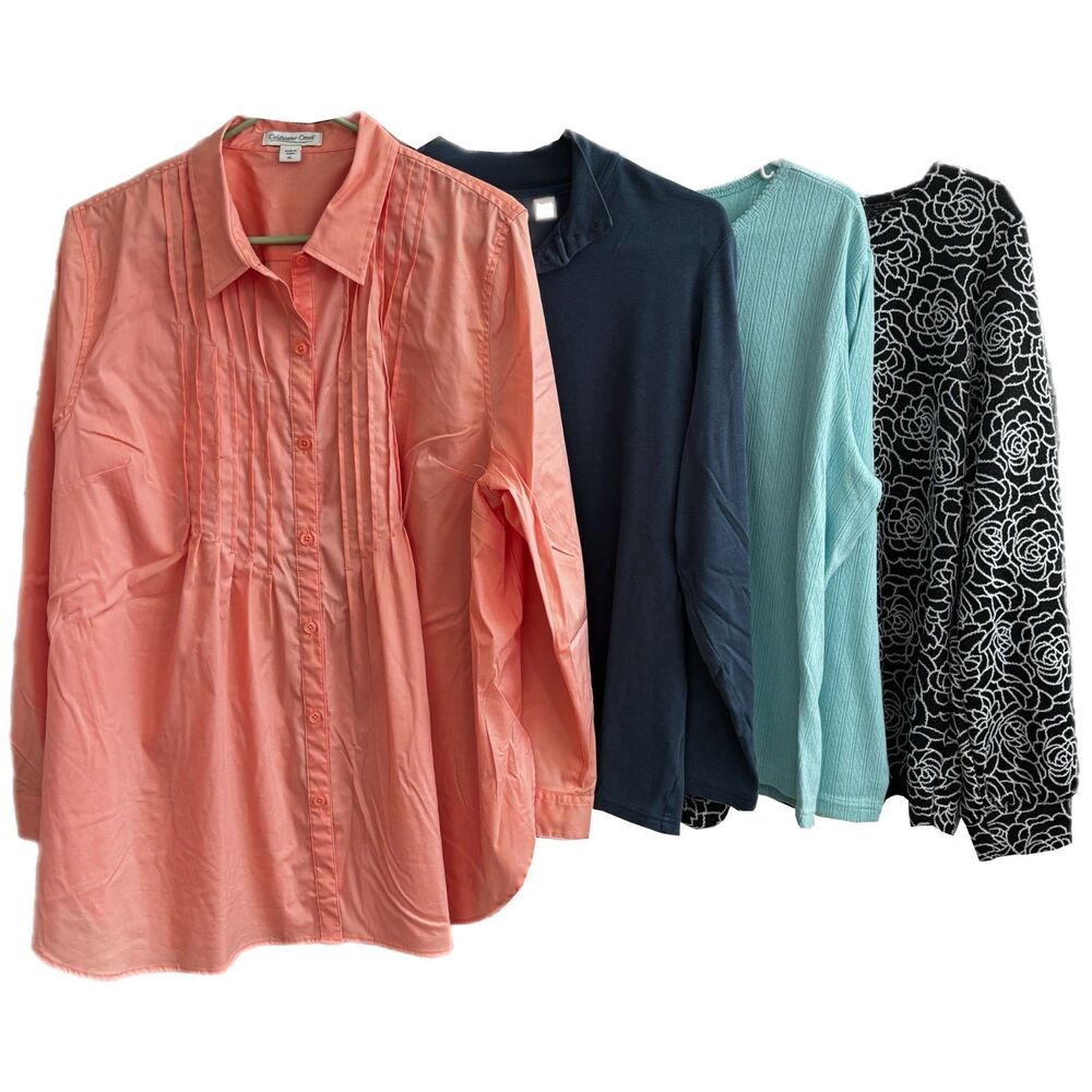 Womens Fall Winter Casual Preppy Basic Tops XLarge 4 Piece Lot